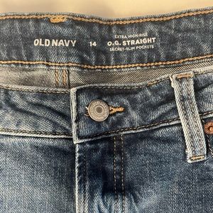 Old Navy (14) OG Straight Extra High Rise Dark Wash Jeans!